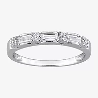 Womens 3/8 CT. T.W. Lab Created White Moissanite Sterling Silver Wedding Band