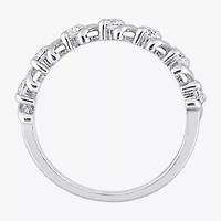 Womens 2MM 3/4 CT. T.W. Lab Created White Moissanite Sterling Silver Wedding Band