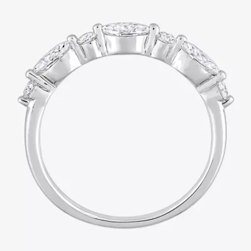 Womens 1/ CT. T.W. Lab Created White Moissanite Sterling Silver Wedding Band