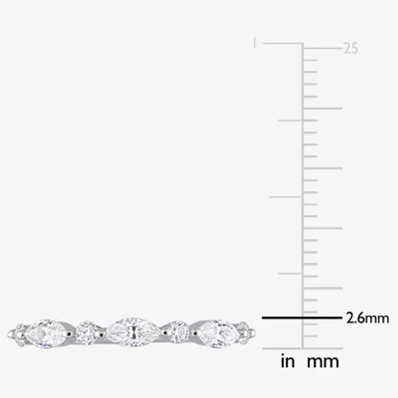 Womens 1/ CT. T.W. Lab Created White Moissanite Sterling Silver Wedding Band