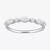 Womens 1/ CT. T.W. Lab Created White Moissanite Sterling Silver Wedding Band