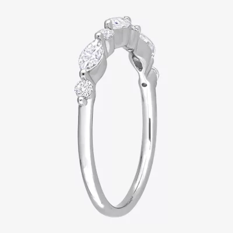 Womens 1/ CT. T.W. Lab Created White Moissanite Sterling Silver Wedding Band