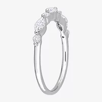 Womens 1/ CT. T.W. Lab Created White Moissanite Sterling Silver Wedding Band