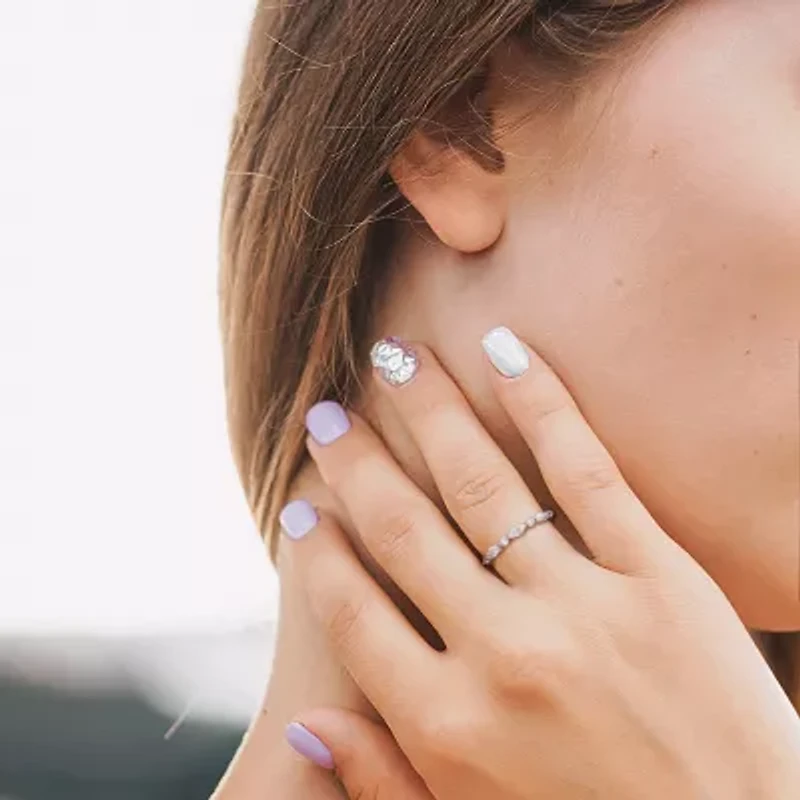 Womens 1/ CT. T.W. Lab Created White Moissanite Sterling Silver Wedding Band