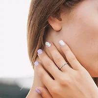 Womens 1/ CT. T.W. Lab Created White Moissanite Sterling Silver Wedding Band