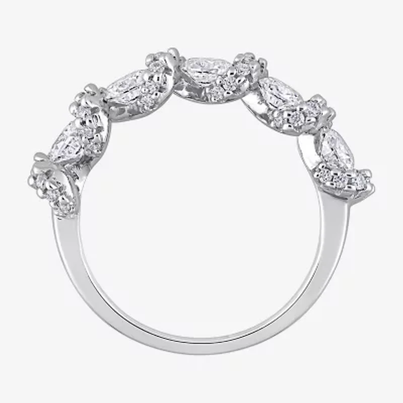 Womens 1 1/4 CT. T.W. Lab Created White Moissanite Sterling Silver Wedding Band