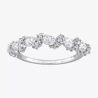 Womens 1 1/4 CT. T.W. Lab Created White Moissanite Sterling Silver Wedding Band