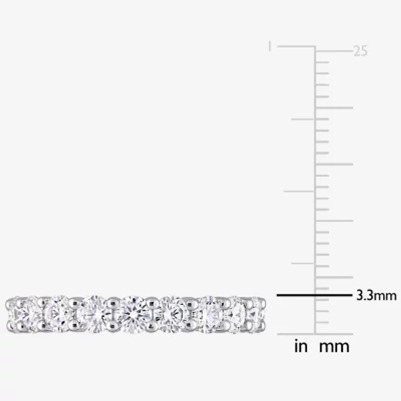 Womens 3MM 2 1/2 CT. T.W. Lab Created White Moissanite Sterling Silver Eternity Wedding Band