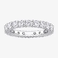 Womens 3MM 2 1/2 CT. T.W. Lab Created White Moissanite Sterling Silver Eternity Wedding Band