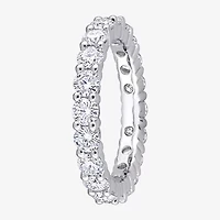 Womens 3MM 2 1/2 CT. T.W. Lab Created White Moissanite Sterling Silver Eternity Wedding Band