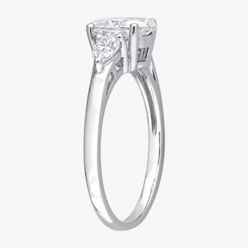 Womens 1 3/4 CT. T.W. Lab Created White Moissanite Sterling Silver 3-Stone Engagement Ring