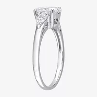 Womens 1 3/4 CT. T.W. Lab Created White Moissanite Sterling Silver 3-Stone Engagement Ring