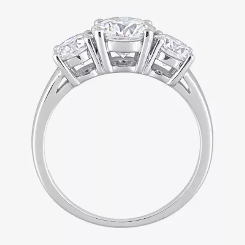 Womens 2 1/4 CT. T.W. Lab Created White Moissanite Sterling Silver 3-Stone Engagement Ring
