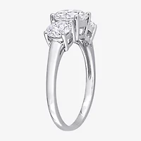 Womens 2 1/4 CT. T.W. Lab Created White Moissanite Sterling Silver 3-Stone Engagement Ring