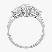 Womens 2 1/2 CT. T.W. Lab Created White Moissanite Sterling Silver 3-Stone Engagement Ring