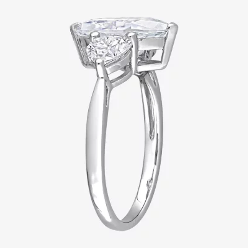 Womens 2 1/2 CT. T.W. Lab Created White Moissanite Sterling Silver 3-Stone Engagement Ring