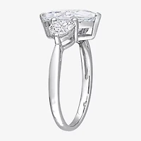Womens 2 1/2 CT. T.W. Lab Created White Moissanite Sterling Silver 3-Stone Engagement Ring