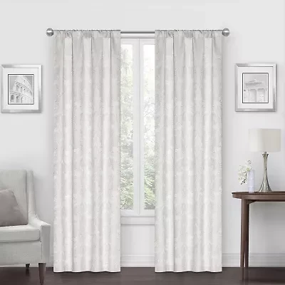 Regal Home Medallion Paisley Jacquard Rod Pocket Light-Filtering Set of 2 Curtain Panel