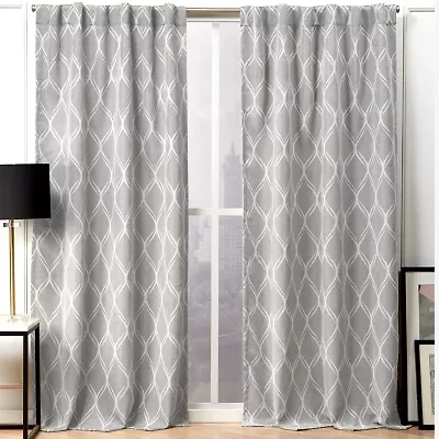 Nicole Miller Circuit Back Tab Light-Filtering Set of 2 Curtain Panel