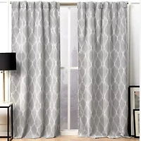 Nicole Miller Circuit Back Tab Light-Filtering Set of 2 Curtain Panel