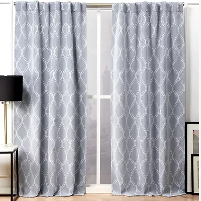 Nicole Miller Circuit Back Tab Light-Filtering Set of 2 Curtain Panel