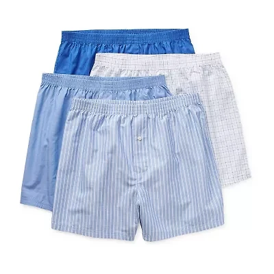Stafford Woven Mens Big and Tall 4 Pack Boxers 306207