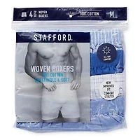 Stafford Woven Mens Big and Tall 4 Pack Boxers 306207