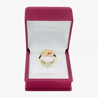 Sparkle Allure Wide Womens Multi Color Cubic Zirconia 14K Gold Over Brass Marquise Cluster Cocktail Ring