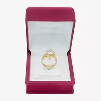 Sparkle Allure Womens Cubic Zirconia 14K Gold Over Brass Round Bypass  Engagement Ring
