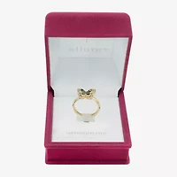 Sparkle Allure Womens Abalone 14K Gold Over Brass Butterfly Halo Cocktail Ring