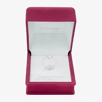 Sparkle Allure Womens Cubic Zirconia Pure Silver Over Brass Heart Halo Cocktail Ring