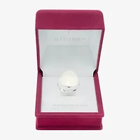 Sparkle Allure Womens White Mother Of Pearl Pure Silver Over Brass Oblong Cocktail Ring