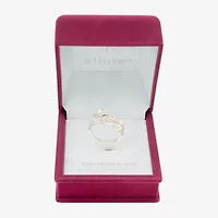 Sparkle Allure Wrap Womens 21.5MM White Mother Of Pearl Pure Silver Over Brass Bypass  Band