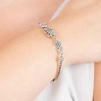 Bali Inspired Womens Sterling Silver Charm Bracelet