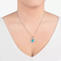 Womens Blue Turquoise Sterling Silver 18 Inch Pendant Necklace