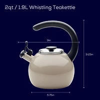 Circulon Enamel On Steel 2-Qt. Whistling Induction Tea Kettle with Flip-Up Spout
