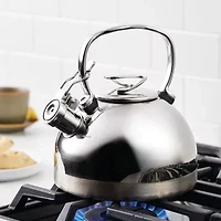 Circulon Enamel On Steel 2-Qt. Whistling Induction Tea Kettle with Flip-Up Spout