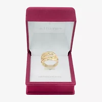Sparkle Allure Intertwined Womens 14K Gold Over Brass Cocktail Ring