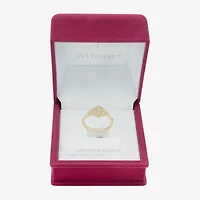 Sparkle Allure Womens Cubic Zirconia 14K Gold Over Brass Diamond Delicate Promise Ring