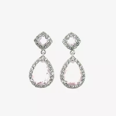 Vieste Rosa Halo Womens Green Crystal Pear Drop Earrings