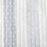 Linery Patterned Stripe Design Reversible Quilt Set