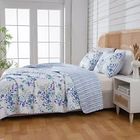 Linery Blue Floral Reversible Quilt Set
