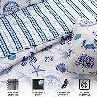 Linery Nautical Reversible Reversible Quilt Set