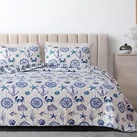 Linery Nautical Reversible Reversible Quilt Set