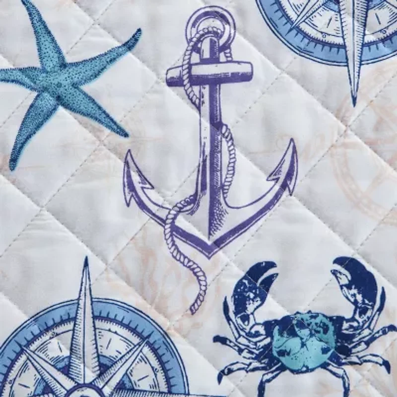 Linery Nautical Reversible Reversible Quilt Set