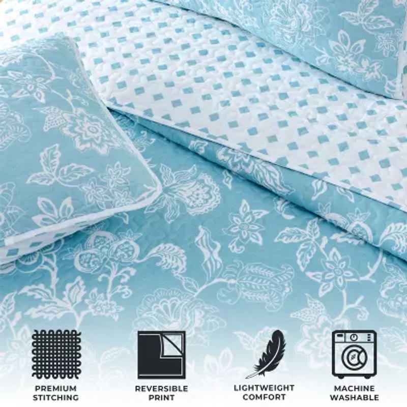 Linery Delicate Floral Reversible Quilt Set