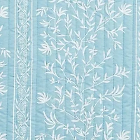 Linery Floral Striped Reversible Quilt Set