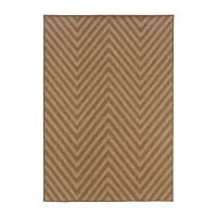 Covington Home Kehlani Chevron Stripe Indoor Outdoor Rectangular Accent Rug