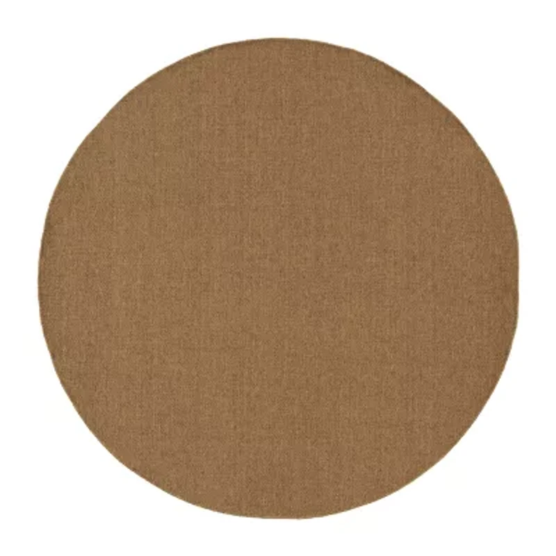 Covington Home Kehlani Basket Weave 7'10"X7'10" Indoor Outdoor Round Area Rug