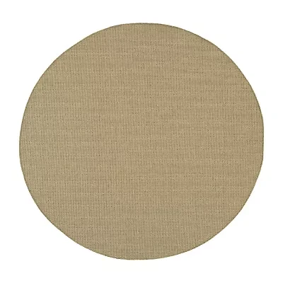 Covington Home Kehlani Flat Woven Solid 7'10"X7'10" Indoor Outdoor Round Area Rug